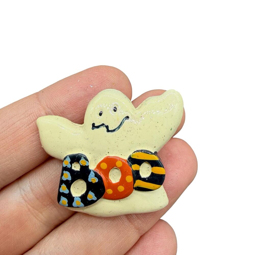 Vintage Jewelry Ghost Brooch Halloween Jewelry Brooch Boo  Pin